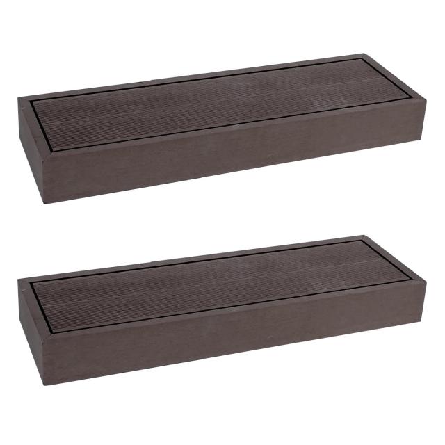 ステップ 人工木ウッドデッキ ecofeel エコフィール 2台セット （ ガーデンデッキ 人工木デッキ 樹脂 DIY パーツ ウッドパネル 踏み台 掃き出し窓 連結 人工木材 バルコニー 庭 外構 組立て簡単 組合せパーツ 縁台 ）の通販は