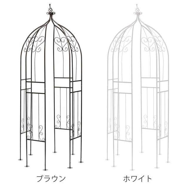 アーチ アイアンハーフアーチオベリスクキット （ ガーデンフェンス ハーフアーチ フェンス アイアン 柵 園芸 エクステリア 雑貨 花壇 庭 ベランダ バルコニー ガーデニング アイアンガーデンフェンス オベリスク ）_2