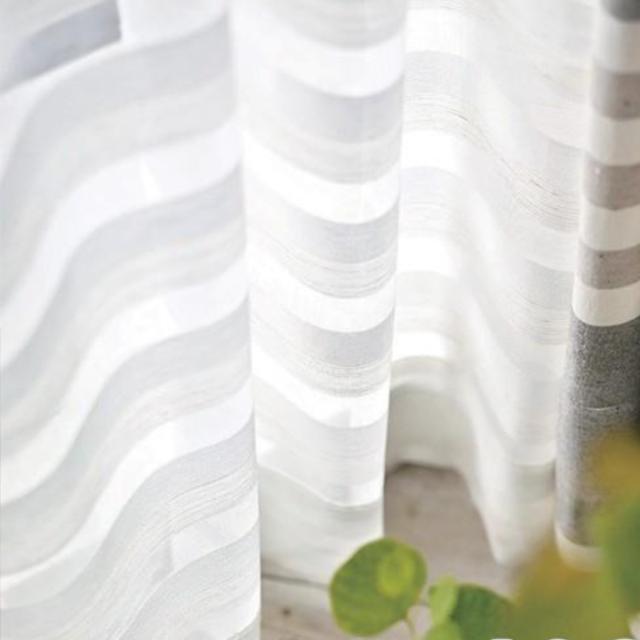 レースカーテン スミノエ コルネ クーシュ Couche 100×176cm （ レース カーテン 既製品 洗えるカーテン 1枚 ウォッシャブル インテリア 日本製 1.5倍ヒダ 洗濯できる 洗える 既成 ボーダー ）の通販は