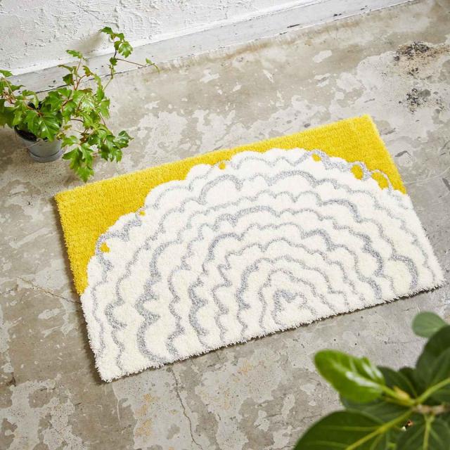 玄関マット 屋内用 45×75cm 厚さ1.0cm イハナマット （ ドアマット 玄関 マット 屋内 洗える 黄色 エントランスマット 玄関雑貨 おしゃれ 玄関用品 ラバー 45cm 75cm 滑り止め 加工 北欧 ）_2