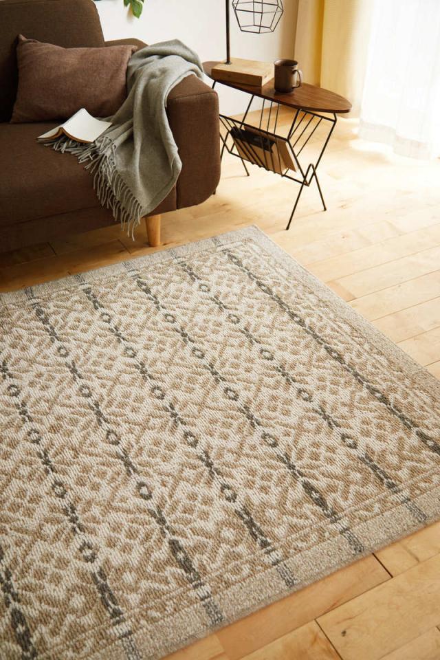 ラグ スミノエ ウールスノー 130×190cm 防ダニ 床暖房対応 ウール100％ （ ラグマット カーペット 絨毯 マット 機能ラグ 長方形 1.5畳 リビングマット アクセントラグ 防炎 滑り止め ホットカーペット 床暖 対応 ウール 日本製 ）_8