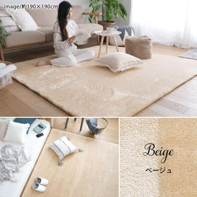 ラグ マイクロファイバー 2層ウレタン 190×190cm 洗えるラグ