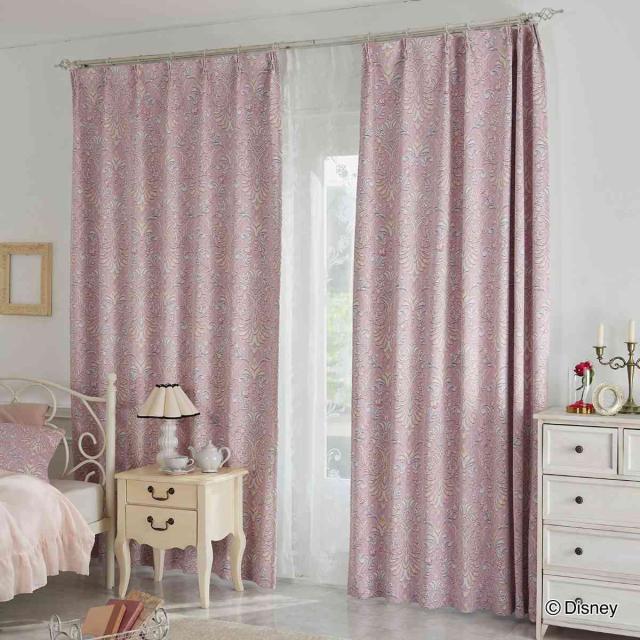 カーテン ディズニー PRINCESS/Classic beauty 100×200cm クラシックビューティー （ ドレープカーテン 1枚 2級遮光 遮光 既製品 プリンセス ウォッシャブル インテリア クラシック 1.5倍ヒダ 日本製 ）_12