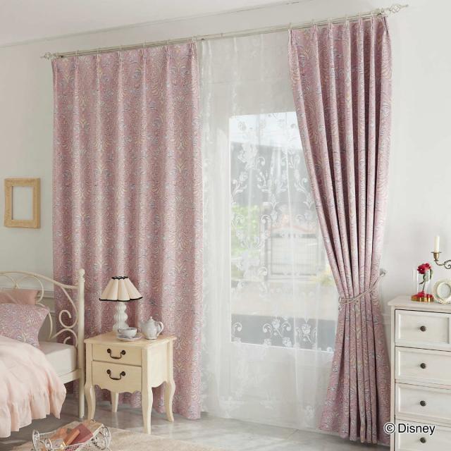 カーテン ディズニー PRINCESS/Classic beauty 100×200cm クラシックビューティー （ ドレープカーテン 1枚 2級遮光 遮光 既製品 プリンセス ウォッシャブル インテリア クラシック 1.5倍ヒダ 日本製 ）_4