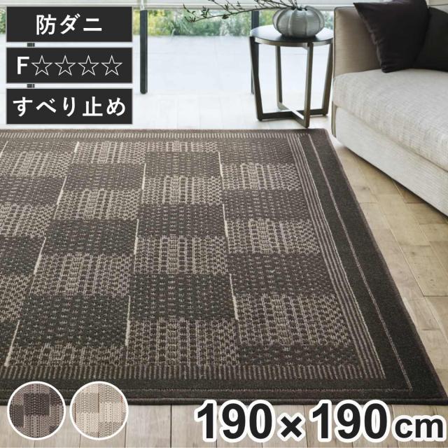 ラグ スミノエ アフタレム 190×190cm 防ダニ 床暖房対応 （ 絨毯 マット ラグマット 正方形 床暖対応 防ダニ加工 肌に優しい 清潔 フォースター 滑り止め ホットカーペット対応 アクセントラグ 床暖 ホットカーペット 対応 ）