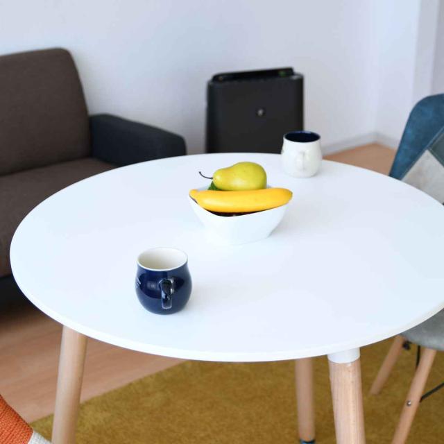 カフェテーブル 一人暮らし 丸 シンプル 清潔感 幅80cm （ 丸テーブル ダイニングテーブル テーブル 食卓 2人掛け 白 ホワイト おしゃれ 北欧 コンパクト ）_5