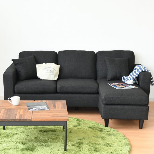 カウチソファ 2.5人掛け 幅182cm カペラ （ L字 カウチ ソファー