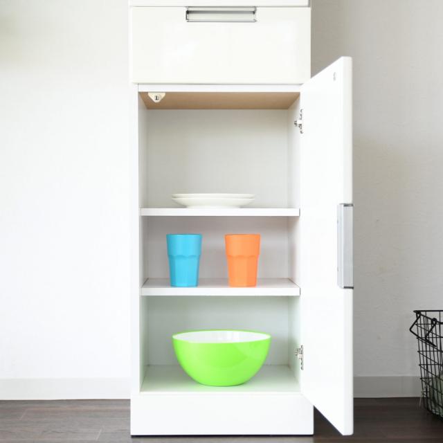 食器棚 幅30cm スリム ガラス扉 木扉 日本製 （ カップボード 収納 棚