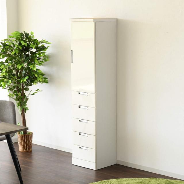 食器棚 スリム 木扉 引出し5段 日本製 幅40cm ( カップボード 収納 棚 ラック 食器収納 完成品 キッチン 脱衣所 ホワイト 隙間収納 引き出し シンプル 五段 )の通販は 食器棚 スリム 木扉 引出し5段 日本製 幅40cm ( カップボード 収納 棚 ラック 食器収納 完成品 キッチン 脱衣所 ホワイト 隙間収納 引き出し シンプル 五段 )の通販は