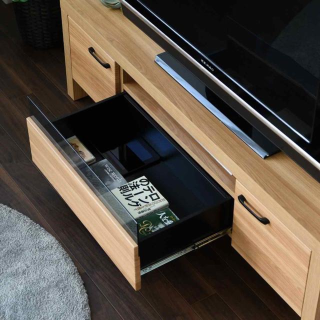 テレビ台 約幅150cm ローボード オーク柄 ナチュラルデザイン （ TV台 TVボード テレビラック テレビ 家具 完成品 TVラック AVラック 収納 リビング 北欧 引き出し ナチュラル シンプル ）_7