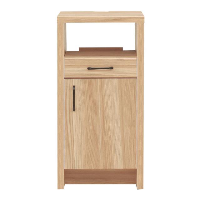ファックス台 オーク柄 ナチュラルデザイン 幅45cm （ 電話台 ルーター収納 収納 家具 棚 ラック 可動棚 完成品 キャビネット 玄関収納 リビング FAX台 ブラウン ナチュラル 引出し ）_12