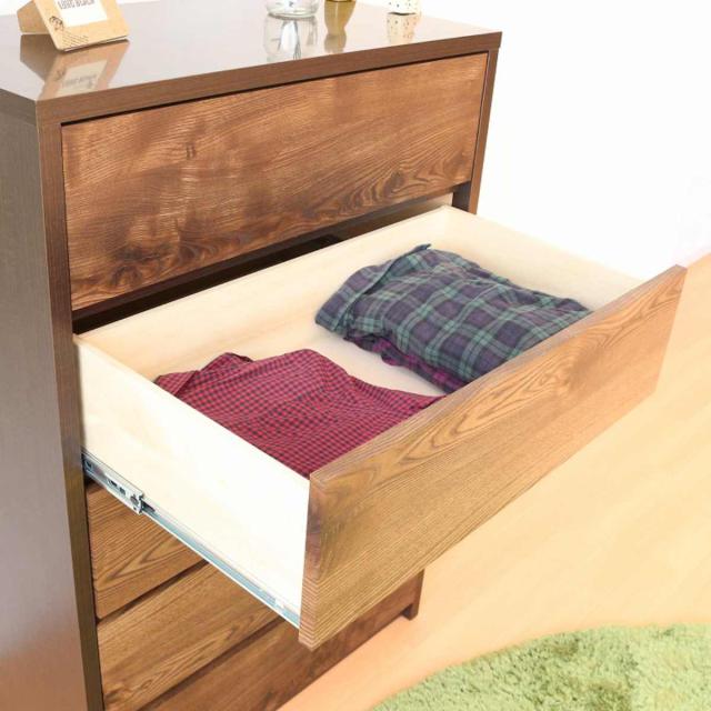 チェスト 幅80cm 5段 ナチュラルモダン 日本製 （ 棚 ラック 引出し 衣類収納 家具 完成品 五段 5杯 スライドレール 北欧 モダン 引き出し ブラウン ナチュラル シンプル ）