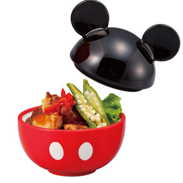 お茶碗 ミッキーマウス フタ付 200ml 磁器 食器 キャラクター
