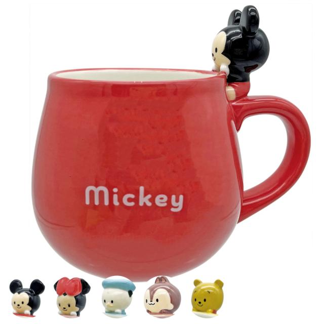 マグカップ フィギュア付き 340ml ゆるるん ディズニー 磁器 （ マグ カップ コップ キャラクター Disney コーヒー 紅茶 珈琲 可愛い プレゼント ギフト 小物入れ ）