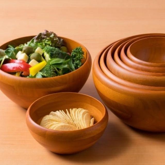 ボウル 鉄鉢 サラダボール 幅13cm （ 木製 器 うつわ 鉢 お椀 木製食器
