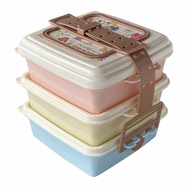 お弁当箱 ピクニックケース 角型 小 3段×920ml スヌーピー ...