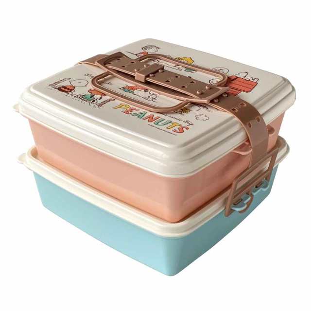 お弁当箱 ピクニックケース 角型 大 2段×2500ml スヌーピー