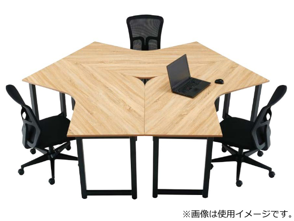 ブーメランテーブル 幅190cm デスク ミーティングテーブル 会議テーブル オフィス 木目調 （ オフィステーブル 会議用テーブル ミーティング 会議 幅 190 机 オフィスデスク 会議机 パソコンデスク オフィス家具 配線収納 ）_6