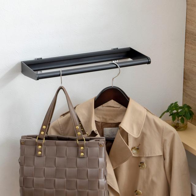 立川機工 室内物干しバー 壁付けタイプ サイズオーダー 幅40〜80cm 奥行15cm・25cm マルチハンガー フリーハング タイプ1 （ ハンガーバー 壁付け オーダー 物干し おしゃれ ハンガーパイプ オーダーメイド 1cm単位 洗濯物干し ）_13