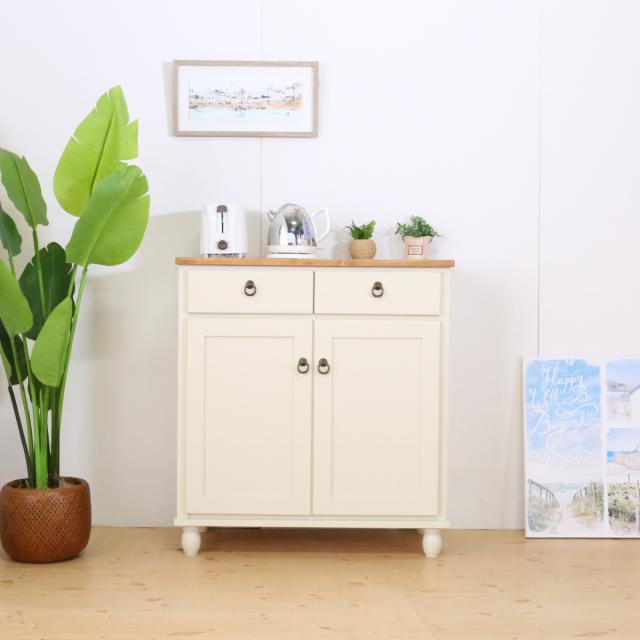 棚　収納　カントリー家具　キャビネット　家具　パイン材 キャビネット フレンチカントリー パイン材 Lavender 幅78cm