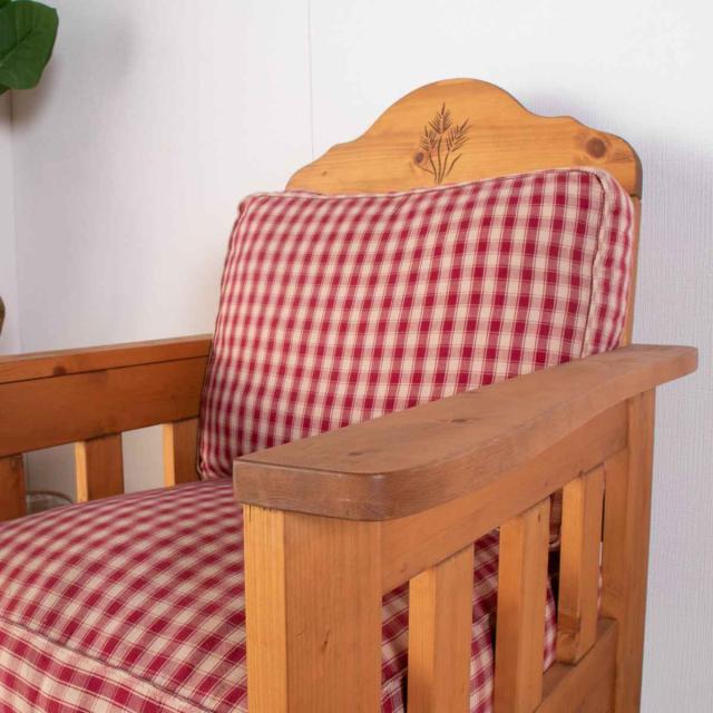 ソファ 1人掛け 木製 パイン材 カントリー家具 ナチュラル 北欧 カントリー