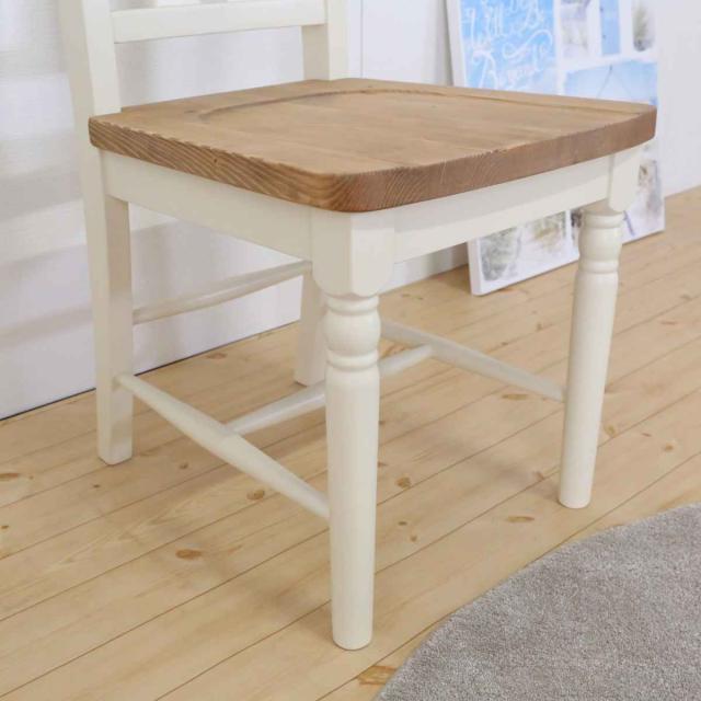 ダイニングチェア 2脚セット 座面高43cm 天然木 カントリー調 （ 食卓 チェア 椅子 単品 背もたれ パイン 無垢 フレンチカントリー調 ナチュラル 木目調 クラシカル 装飾脚 ）_10