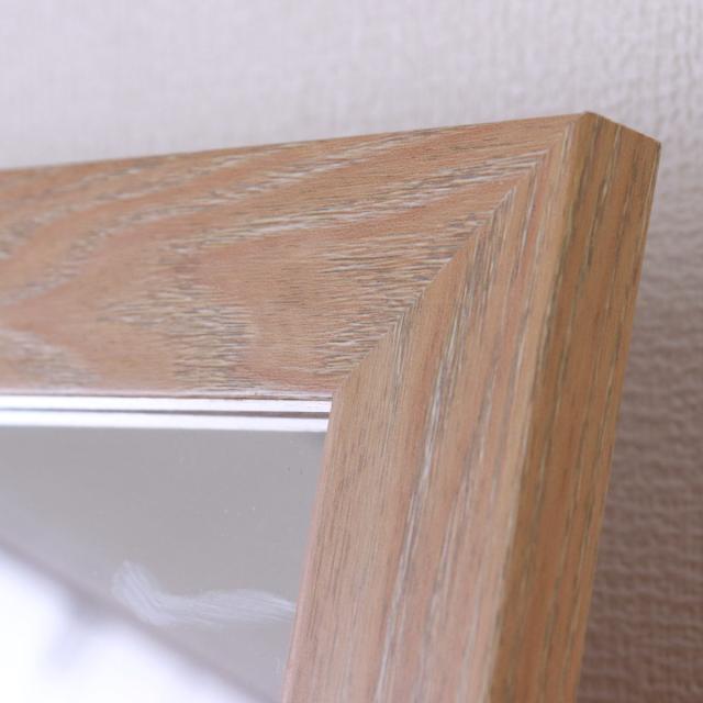 スタンドミラー 全身 木枠 50×150cm （ ミラー 鏡 おしゃれ インテリア 飛散防止 姿見 全身鏡 シンプル 玄関 リビング かがみ 北欧風 木目調 フレーム ）