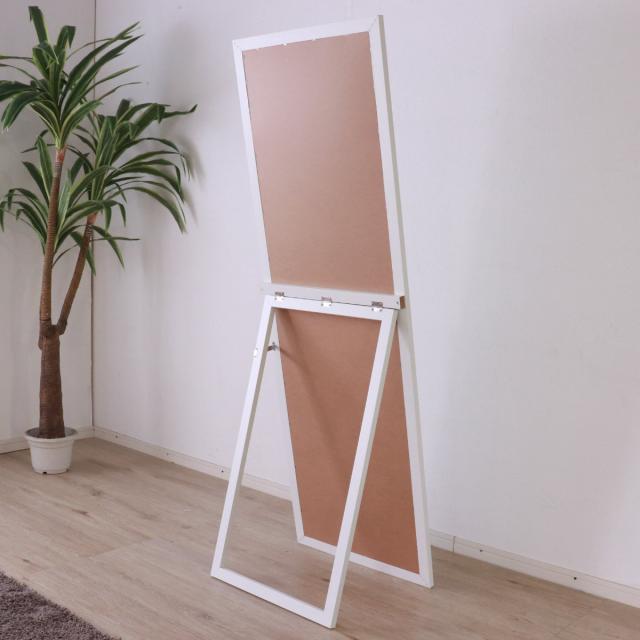 スタンドミラー 全身 木枠 50×150cm （ ミラー 鏡 おしゃれ インテリア 飛散防止 姿見 全身鏡 シンプル 玄関 リビング かがみ 北欧風 木目調 フレーム ）