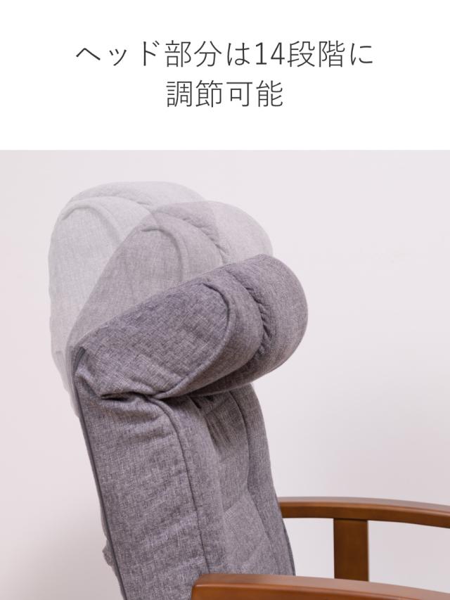座椅子 回転式 座面高23cm 14段階リクライニング ハイバックタイプ 高齢者 （ 座いす 低い 回転 1人掛け 椅子 チェア ソファ 肘掛け 折りたたみ ハイバック ファブリック 回転座椅子 ポケットコイル ヘッドギア ）_7