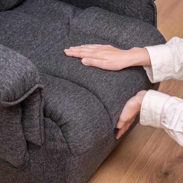 高座椅子 高齢者 回転 リクライニング 折りたたみ スリム （ 1人掛け ハイバック ソファ リクライニングチェア 椅子 コンパクト 収納 ポケット 肘付き チェア ファブリック 布 シンプル 北欧 モダン ）