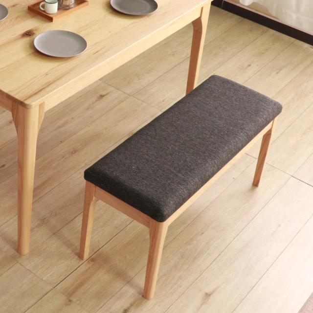 ダイニングベンチ 幅92cm メーベル （ コンパクト ベンチ オーク レッドオーク 無垢材 天然木 ナチュラル ブラウン ファブリック 布張り 木目 北欧 モダン シンプル ）_11