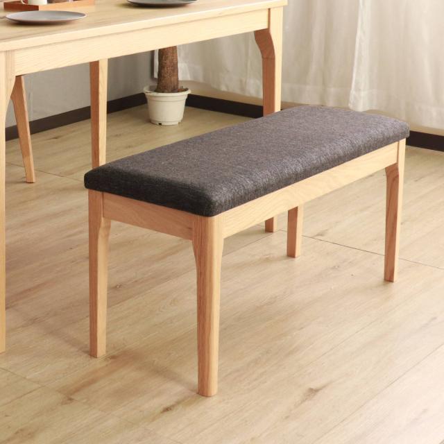 ダイニングベンチ 幅92cm メーベル （ コンパクト ベンチ オーク レッドオーク 無垢材 天然木 ナチュラル ブラウン ファブリック 布張り 木目 北欧 モダン シンプル ）_5