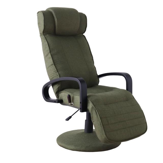 高座椅子 回転式 昇降式 ハイバック リクライニングチェア ポケット