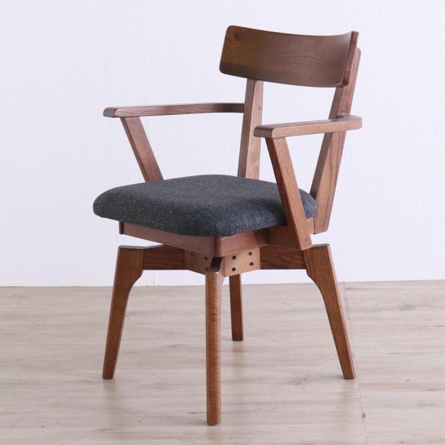 ★バロック調★ ダイニングチェア 鋲打ち レザー ワインレッド 木製 椅子 ダイニングチェア 座面高44cm 回転 肘掛け付き ウーノ レッドオーク