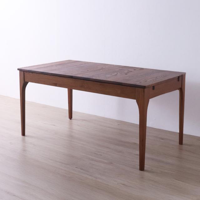 ダイニングテーブル 幅150〜180cm 伸長式 レッドオーク無垢材 エクステンションテーブル （ テーブル 食卓テーブル 伸長 伸縮 長方形 天然木 木製テーブル 食卓 机 ダイニング 作業 ウッドテーブル 奥行80cm 伸縮ダイニングテーブル ）_2
