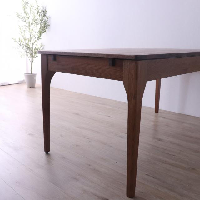 ダイニングテーブル 幅150〜180cm 伸長式 レッドオーク無垢材 エクステンションテーブル （ テーブル 食卓テーブル 伸長 伸縮 長方形 天然木 木製テーブル 食卓 机 ダイニング 作業 ウッドテーブル 奥行80cm 伸縮ダイニングテーブル ）_8