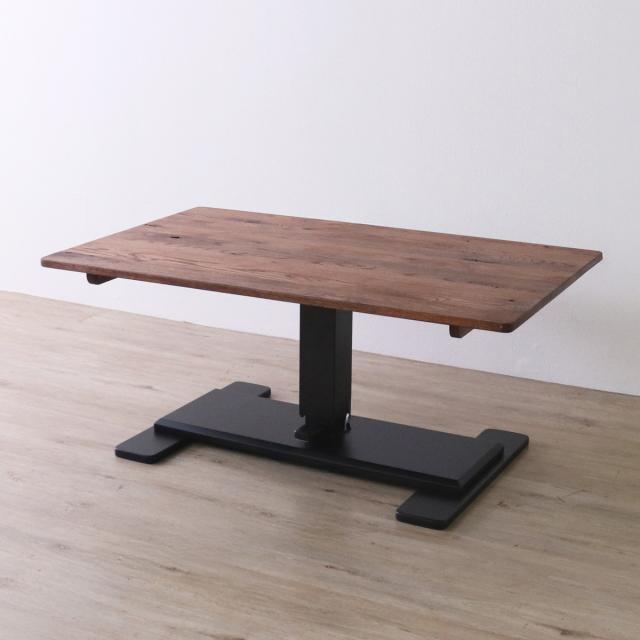 ダイニングテーブル 幅120cm 昇降式 レッドオーク 無垢材 （ リビングテーブル 木製 天然木 食卓テーブル 机 テーブル センターテーブル 高さ調節 ワークデスク 作業台 コーヒーテーブル 長方形 昇降テーブル ）_10