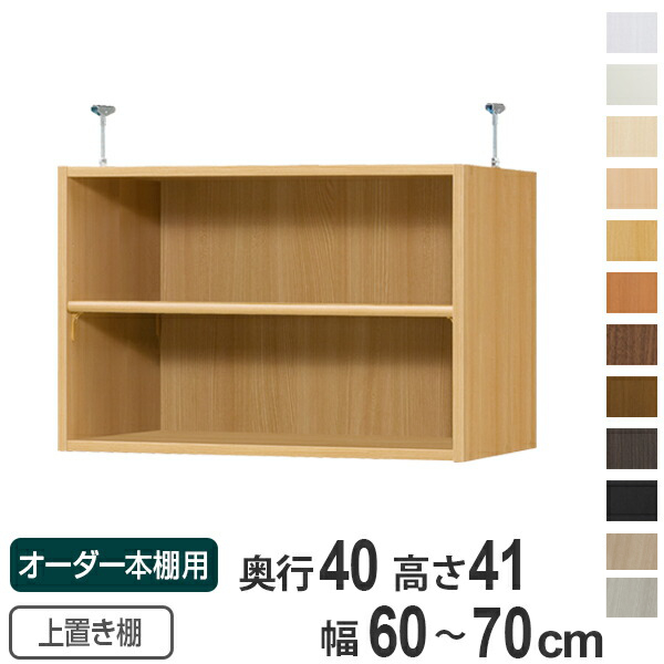 専用 上置き棚 標準棚板 type41 オーダー本棚 奥行40cm 幅60-70cm用 （ オーダーメイド 天井つっぱり 本棚 収納ラック セミオーダー ）の通販は