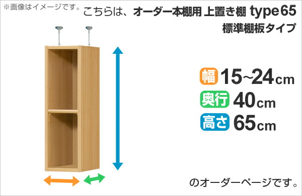 専用 上置き棚 標準棚板 type65 オーダー本棚 奥行40cm 幅15-24cm用 （ オーダーメイド 天井つっぱり 本棚 多目的ラック セミオーダー ）_1