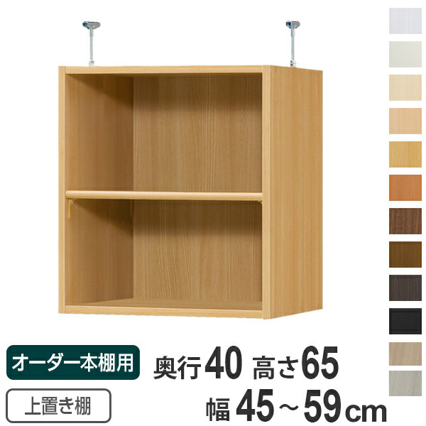 専用 上置き棚 標準棚板 type65 オーダー本棚 奥行40cm 幅45-59cm用 （ オーダーメイド 天井つっぱり 本棚 多目的ラック セミオーダー ）の通販は