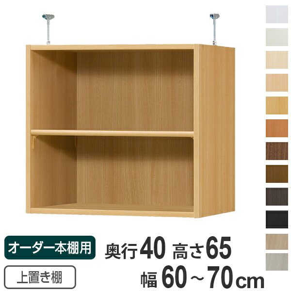 専用 上置き棚 標準棚板 type65 オーダー本棚 奥行40cm 幅60-70cm用 （ オーダーメイド 天井つっぱり 本棚 多目的ラック セミオーダー ）の通販は