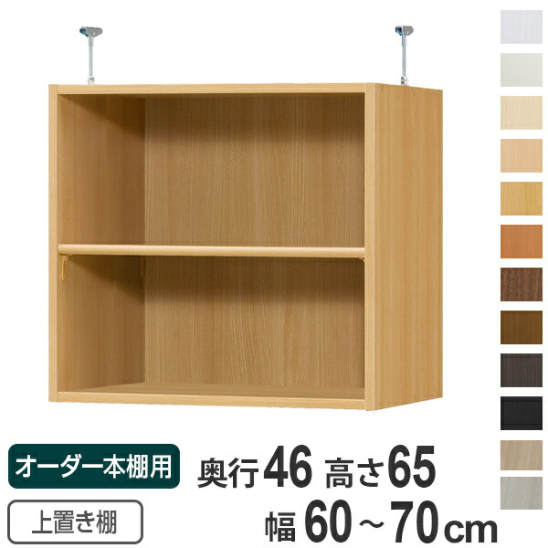 専用 上置き棚 標準棚板 type65 オーダー本棚 奥行46cm 幅60-70cm用 （ オーダーメイド 天井つっぱり 収納ラック 本棚 セミオーダー ）の通販は