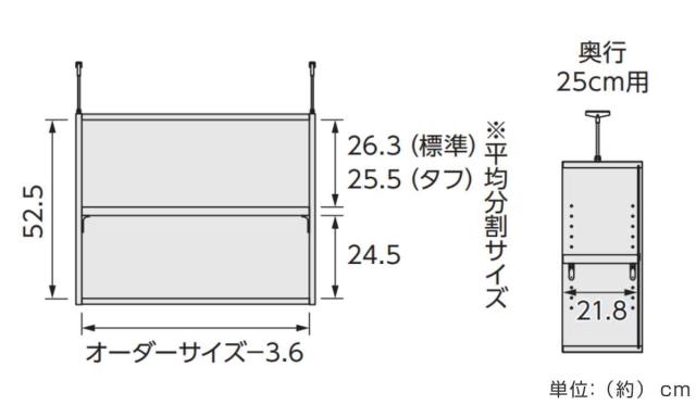 専用 上置き棚 タフ棚板 type56 オーダー本棚 奥行25cm 幅45-59cm用 （ 専用パーツ 追加オプション 上置き 収納家具 オプション 追加 オーダー ラック パーツ ）_3