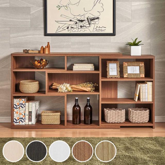 カウンター下収納 伸縮ラック レギュラータイプ 高さ80cm 幅118〜155cm 伸縮機能 （ オープンラック カウンター スライドラック 伸縮式 ディスプレイ ラック 窓下収納 キッチンカウンター 棚 収納 リバーシブル ツートーン ）の通販は