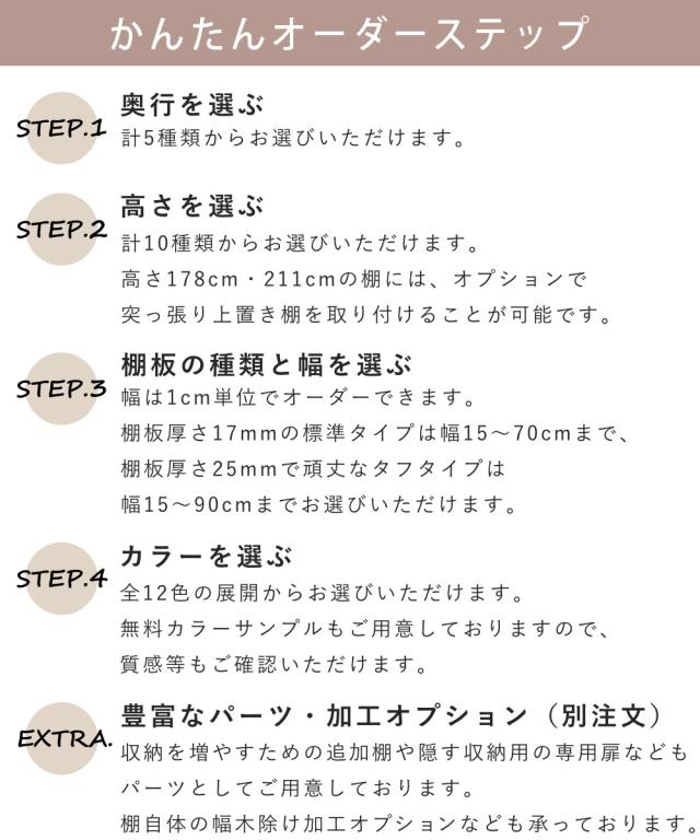 オーダー本棚 標準棚板 幅25-29cm 奥行46cm 高さ150cm （ 収納棚 書棚 本棚 オーダー ラック 壁面収納 書庫 日本製 オーダーメイド 文庫本 コミック フリーラック ）の通販は
