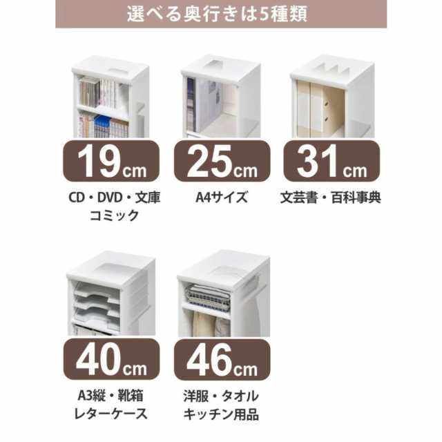 オーダー本棚 タフ棚板 幅45-59cm 奥行19cm 高さ49cm （ 収納棚 壁面収納 書棚 本棚 オーダー ラック 書庫 日本製 オーダーメイド 文庫本 コミック フリーラック ）の通販は