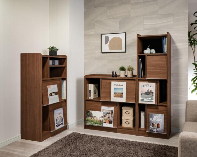 飾り棚 ディスプレイラック 幅60cm フラップ扉 ツートンカラー 日本製 （ ALE