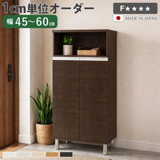シューズボックス サイズオーダー 幅45-60cm 120type 扉付き フット