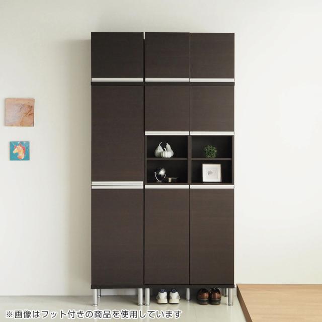 シューズボックス サイズオーダー 幅81-100cm 180type 中空き扉付き 上置き付き NEO 日本製 F☆☆☆☆ （ シューズラック 下駄箱 収納 玄関収納 オーダー家具 奥行34.5cm 高さ218cm 木製 シンプル 靴 靴箱 組み合わせ 飾り棚 ）_15