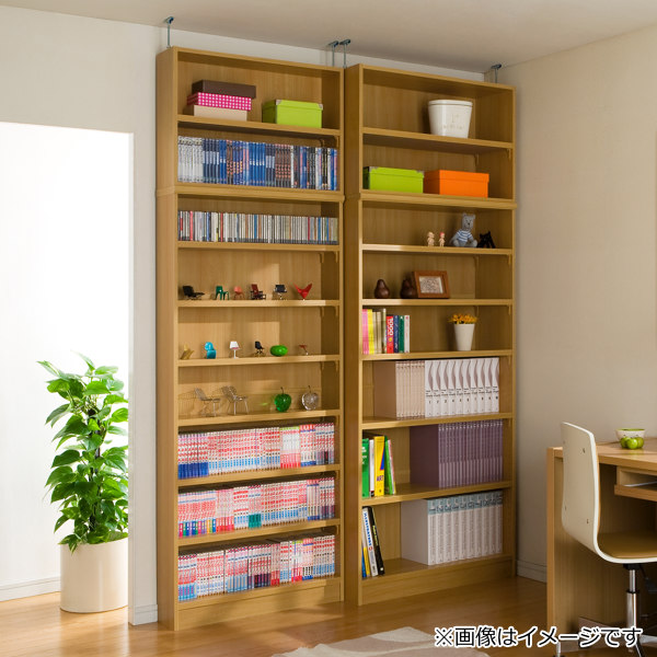 専用 上置き棚 タフ棚板 type65 オーダー本棚 奥行19cm 幅45-59cm用 （ オーダーメイド 天井つっぱり 薄型 スリム 本棚 収納棚 セミオーの通販は